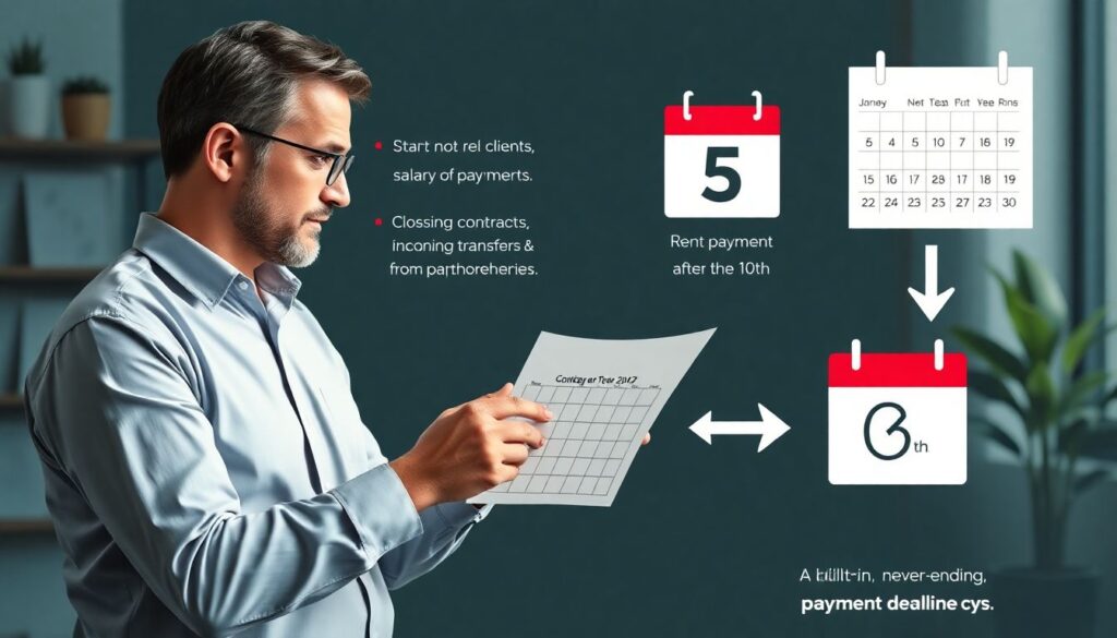 График платежей по аренде и штрафы за просрочку - иллюстрация